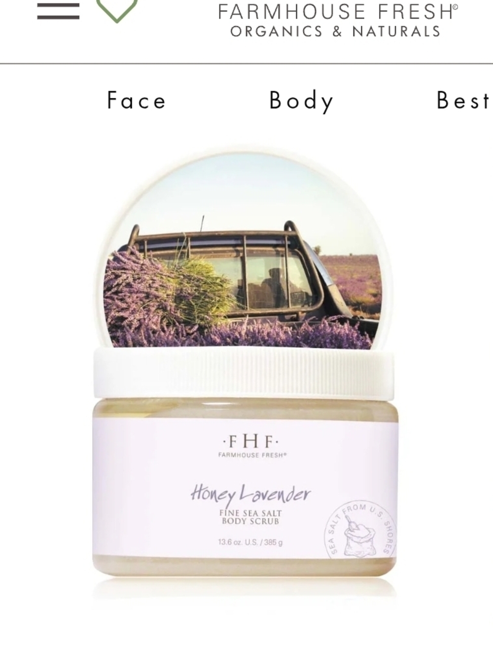 FarmHouse Fresh Honey Lavender Fine Sea Salt Body Scrub - Lavender